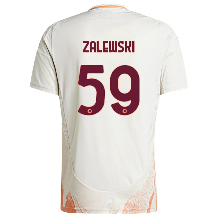 Danxen Uomo Maglia Nicola Zalewski #59 Crema Bianco Arancione Kit Gara Away 2024/25 Maglietta