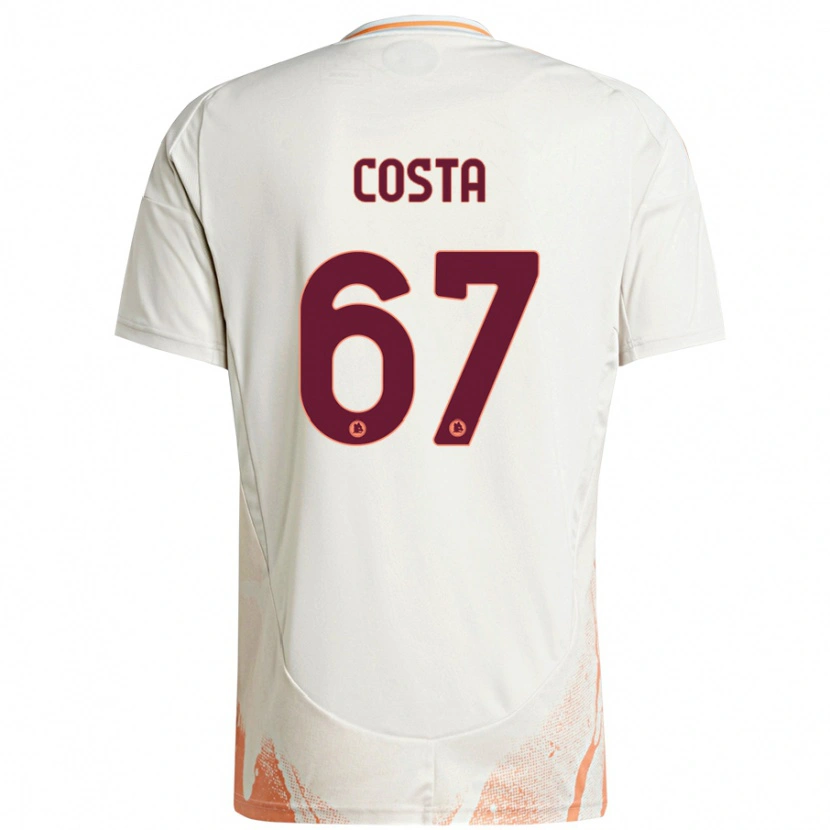 Danxen Uomo Maglia João Costa #67 Crema Bianco Arancione Kit Gara Away 2024/25 Maglietta