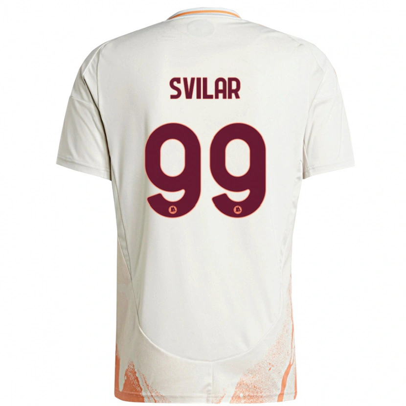 Danxen Uomo Maglia Mile Svilar #99 Crema Bianco Arancione Kit Gara Away 2024/25 Maglietta