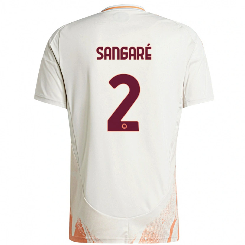 Danxen Uomo Maglia Buba Sangaré #2 Crema Bianco Arancione Kit Gara Away 2024/25 Maglietta
