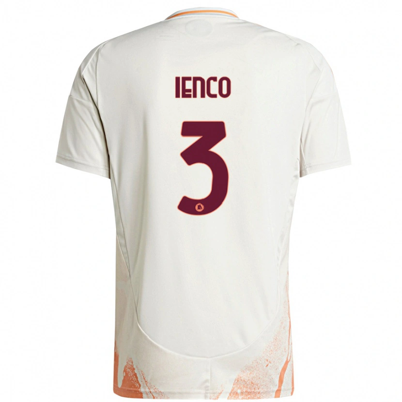 Danxen Uomo Maglia Simone Ienco #3 Crema Bianco Arancione Kit Gara Away 2024/25 Maglietta