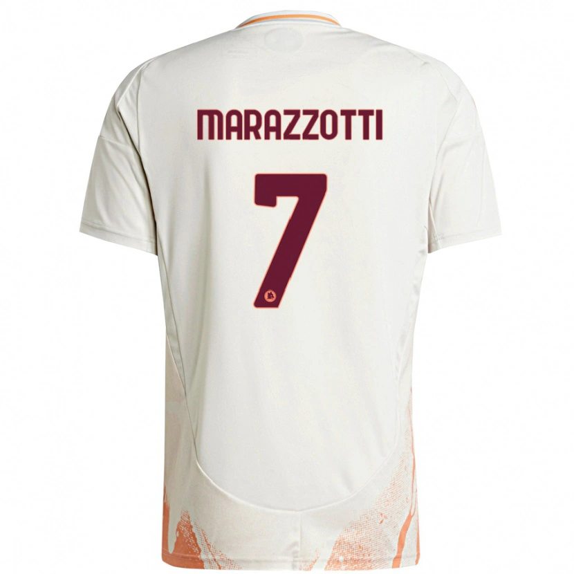 Danxen Uomo Maglia Fabrizio Marazzotti #7 Crema Bianco Arancione Kit Gara Away 2024/25 Maglietta