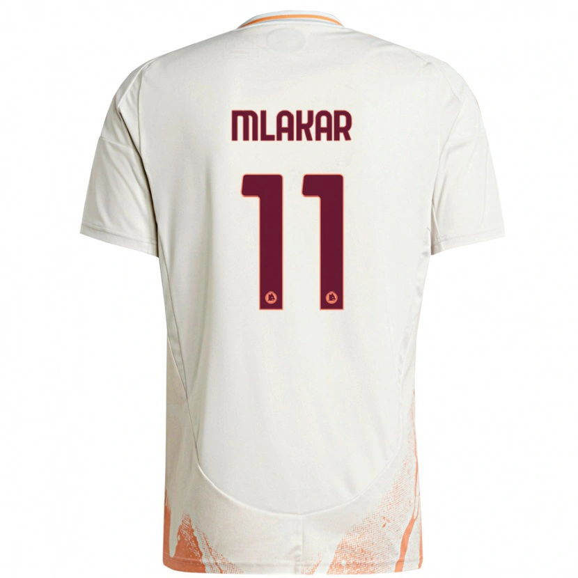 Danxen Uomo Maglia Luka Mlakar #11 Crema Bianco Arancione Kit Gara Away 2024/25 Maglietta