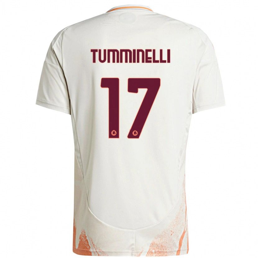 Danxen Uomo Maglia Gianmarco Tumminelli #17 Crema Bianco Arancione Kit Gara Away 2024/25 Maglietta