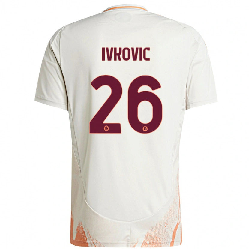 Danxen Uomo Maglia Mate Ivkovic #26 Crema Bianco Arancione Kit Gara Away 2024/25 Maglietta
