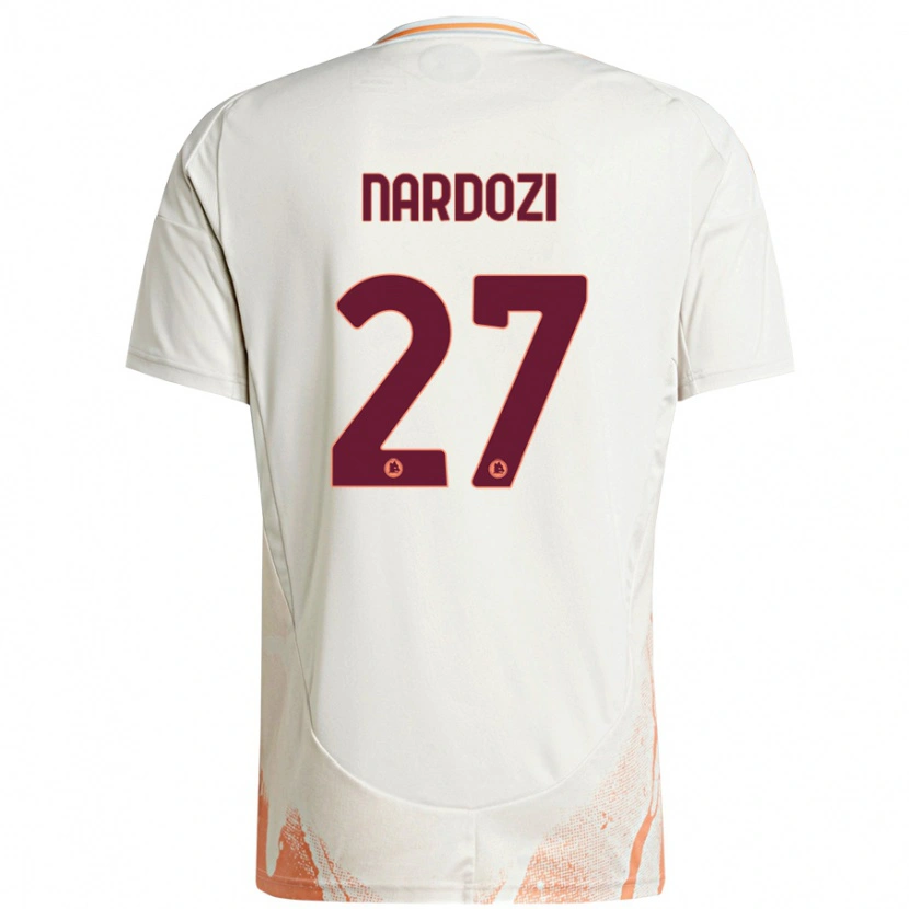 Danxen Uomo Maglia Manuel Nardozi #27 Crema Bianco Arancione Kit Gara Away 2024/25 Maglietta