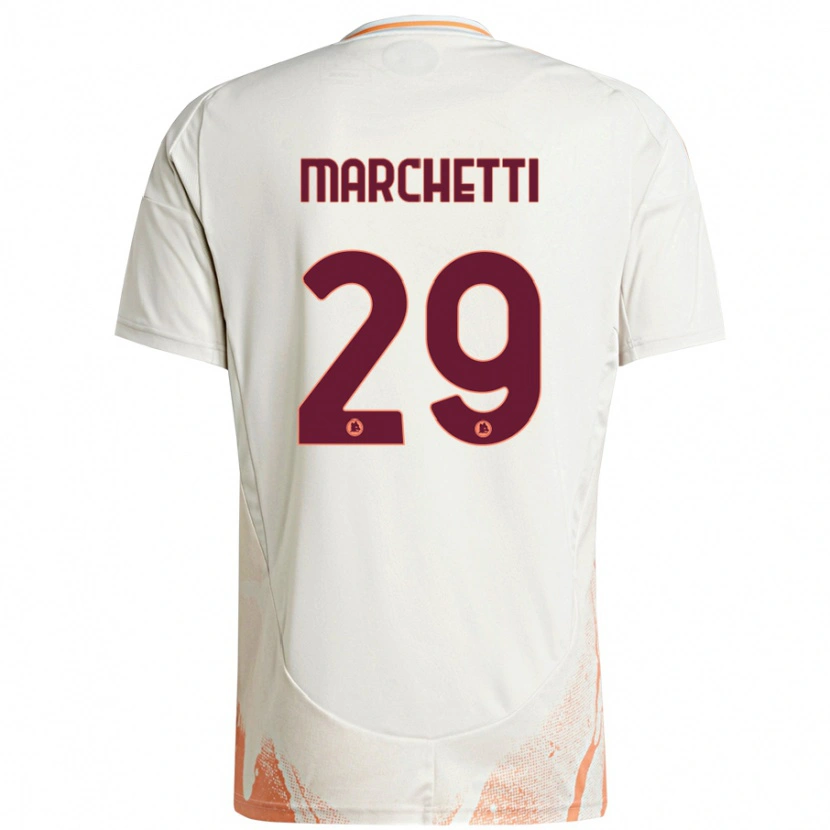 Danxen Uomo Maglia Tommaso Marchetti #29 Crema Bianco Arancione Kit Gara Away 2024/25 Maglietta