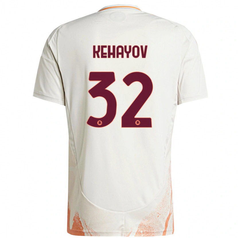 Danxen Uomo Maglia Atanas Kehayov #32 Crema Bianco Arancione Kit Gara Away 2024/25 Maglietta