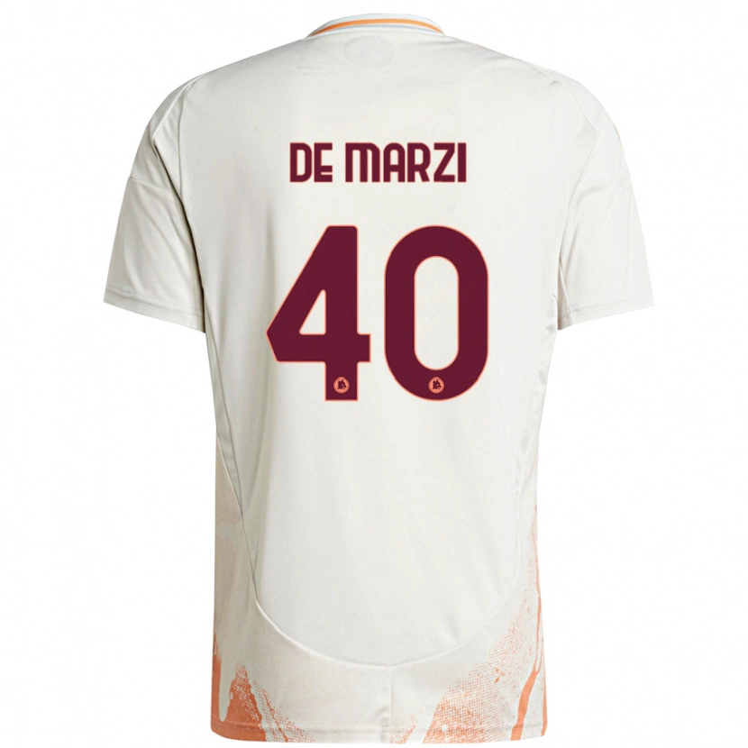 Danxen Uomo Maglia Giorgio De Marzi #40 Crema Bianco Arancione Kit Gara Away 2024/25 Maglietta