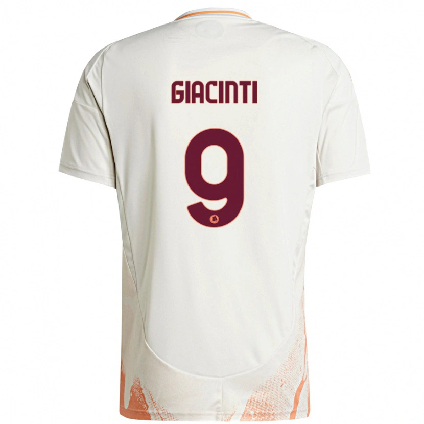 Danxen Uomo Maglia Valentina Giacinti #9 Crema Bianco Arancione Kit Gara Away 2024/25 Maglietta