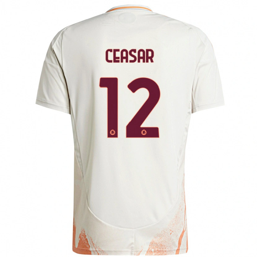 Danxen Uomo Maglia Camelia Ceasar #12 Crema Bianco Arancione Kit Gara Away 2024/25 Maglietta