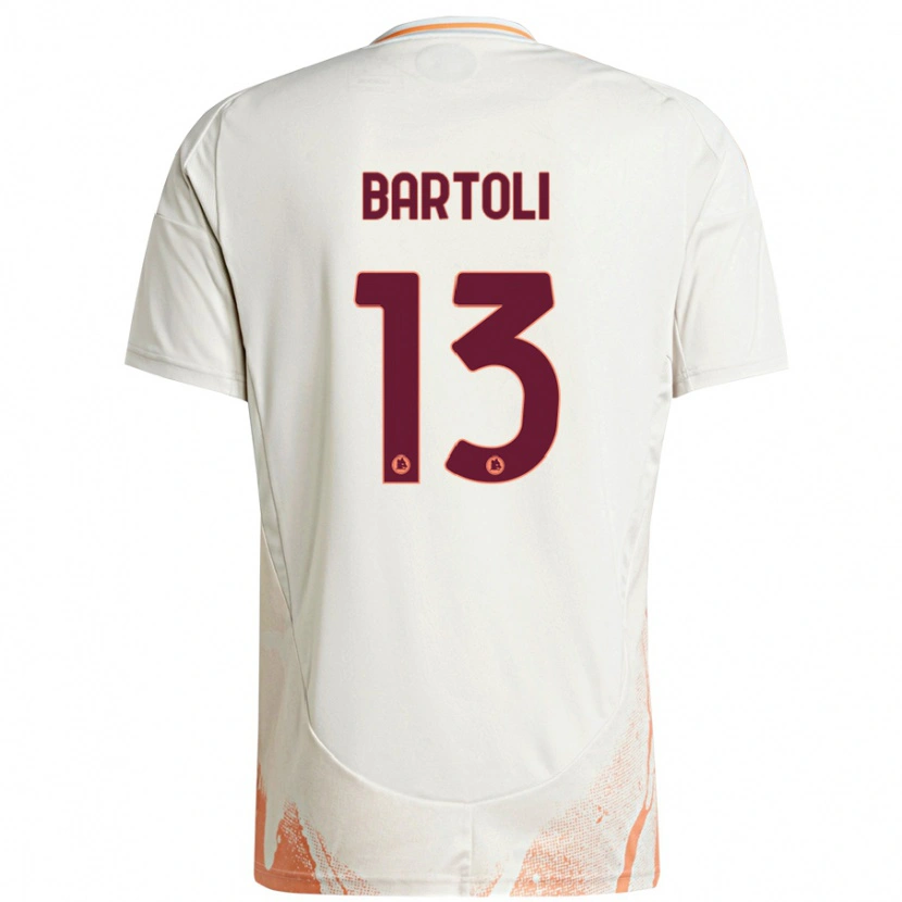 Danxen Uomo Maglia Elisa Bartoli #13 Crema Bianco Arancione Kit Gara Away 2024/25 Maglietta