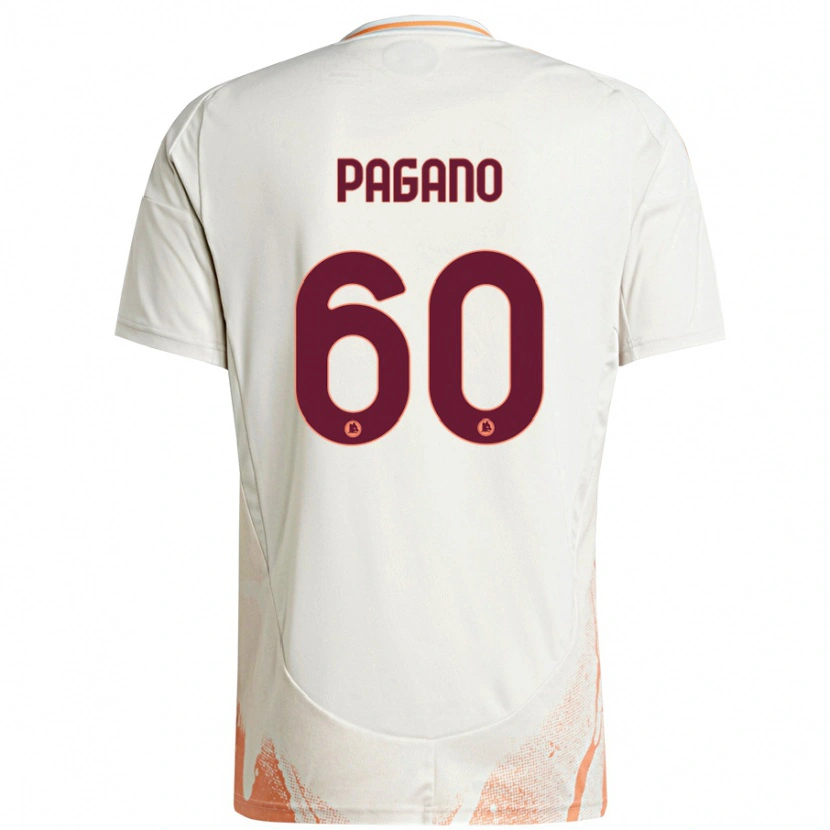Danxen Uomo Maglia Riccardo Pagano #60 Crema Bianco Arancione Kit Gara Away 2024/25 Maglietta