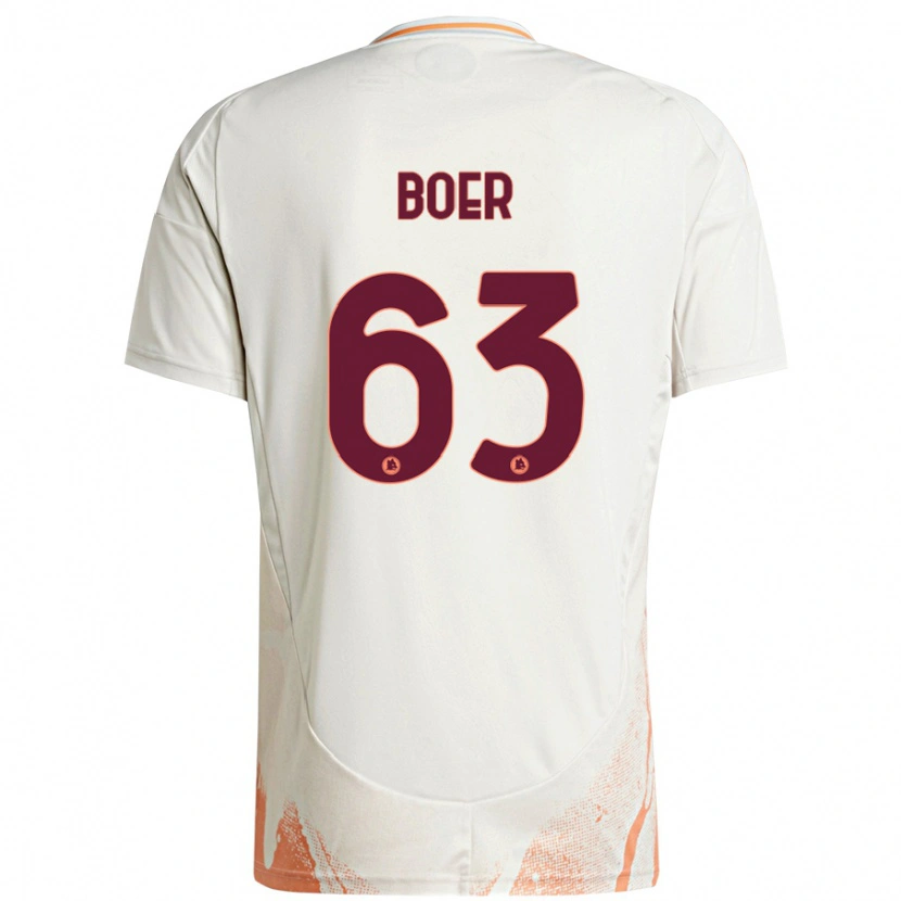 Danxen Uomo Maglia Pietro Boer #63 Crema Bianco Arancione Kit Gara Away 2024/25 Maglietta