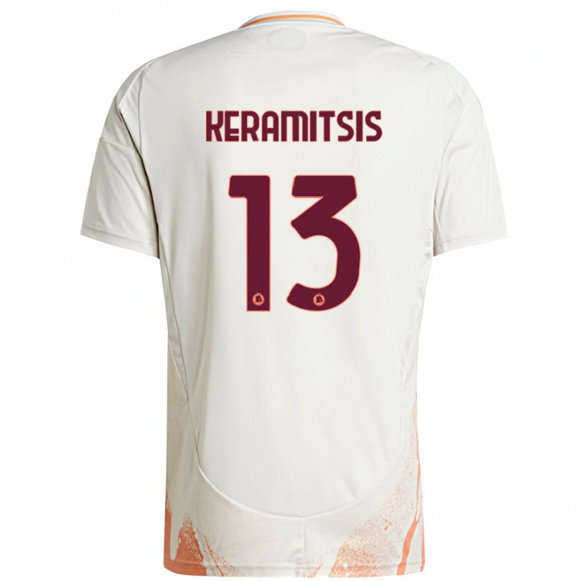 Danxen Uomo Maglia Dimitrios Keramitsis #13 Crema Bianco Arancione Kit Gara Away 2024/25 Maglietta