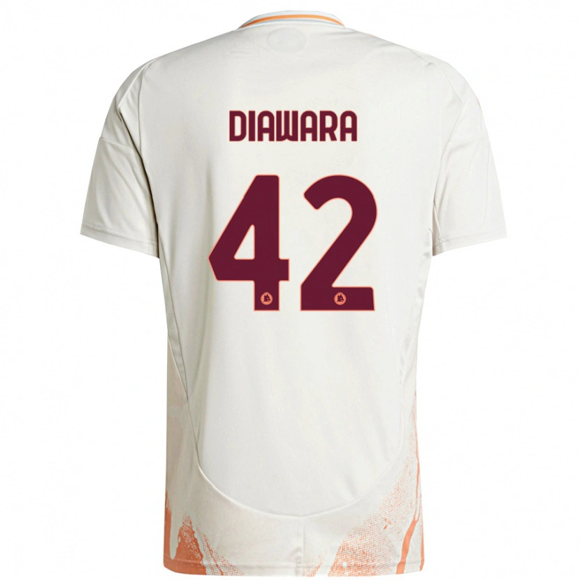 Danxen Uomo Maglia Amadou Diawara #42 Crema Bianco Arancione Kit Gara Away 2024/25 Maglietta