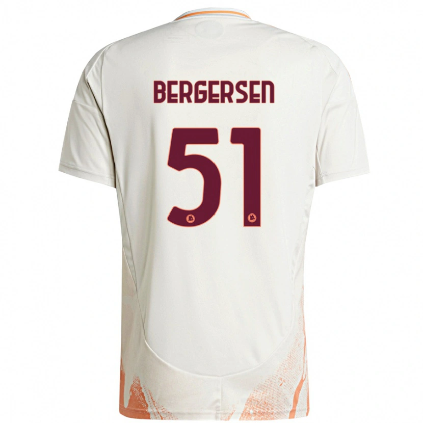 Danxen Uomo Maglia Mina Bergersen #51 Crema Bianco Arancione Kit Gara Away 2024/25 Maglietta