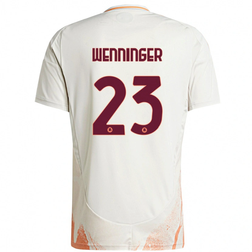 Danxen Uomo Maglia Carina Wenninger #23 Crema Bianco Arancione Kit Gara Away 2024/25 Maglietta