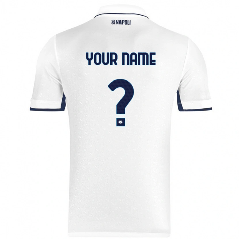 Danxen Uomo Maglia Il Tuo Nome #0 Bianco Blu Reale Kit Gara Away 2024/25 Maglietta