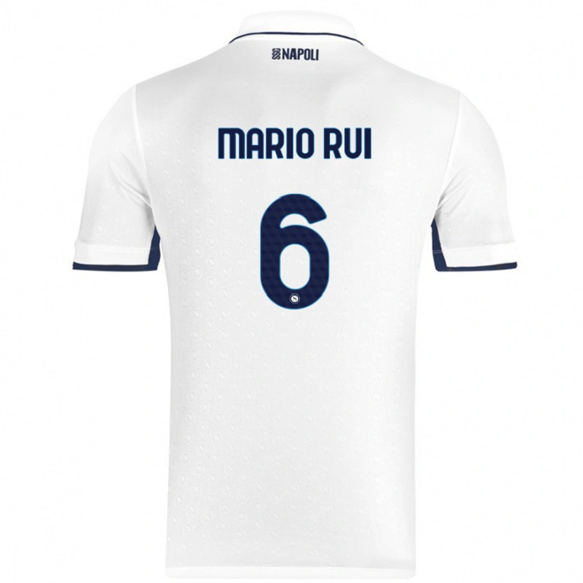 Danxen Uomo Maglia Mário Rui #6 Bianco Blu Reale Kit Gara Away 2024/25 Maglietta