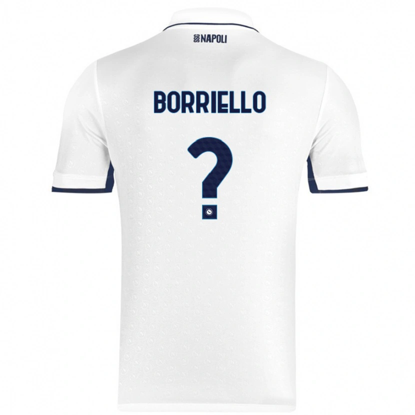 Danxen Uomo Maglia Salvatore Borriello #0 Bianco Blu Reale Kit Gara Away 2024/25 Maglietta