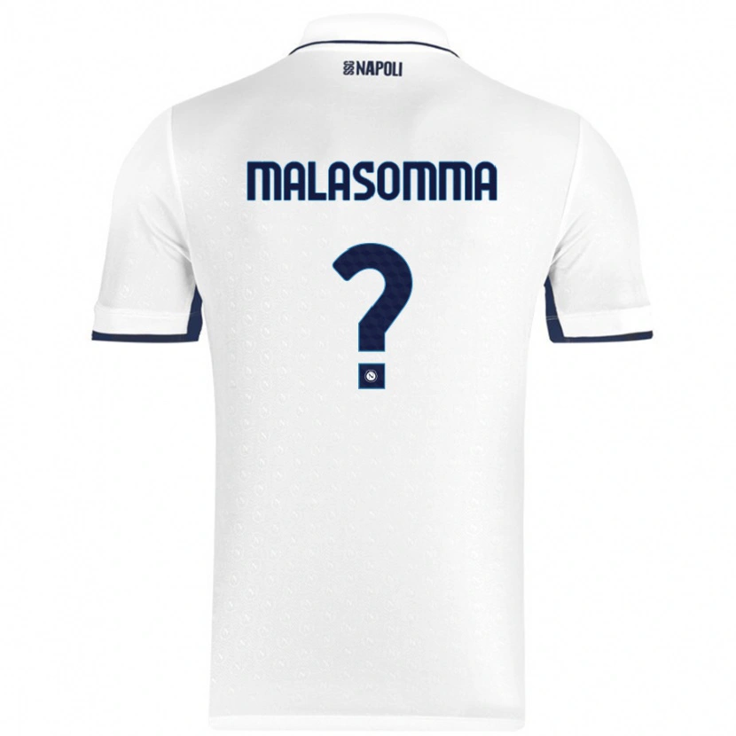Danxen Uomo Maglia Matteo Malasomma #0 Bianco Blu Reale Kit Gara Away 2024/25 Maglietta