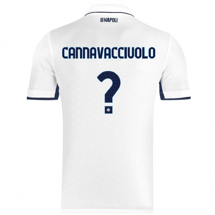 Danxen Uomo Maglia Luigi Pio Cannavacciuolo #0 Bianco Blu Reale Kit Gara Away 2024/25 Maglietta