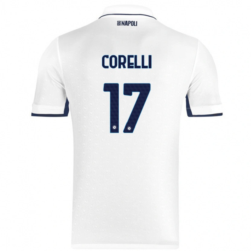 Danxen Uomo Maglia Alice Corelli #17 Bianco Blu Reale Kit Gara Away 2024/25 Maglietta