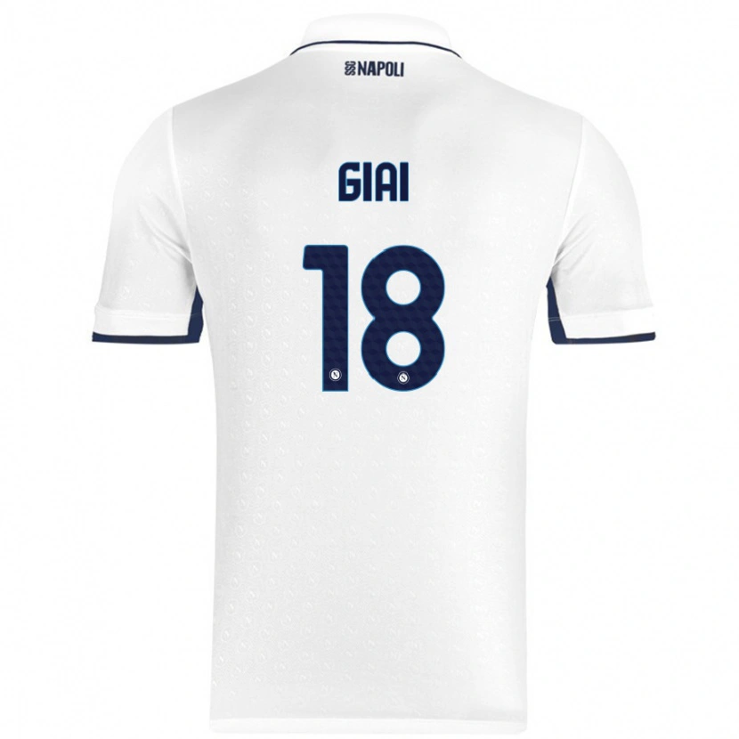 Danxen Uomo Maglia Alice Giai #18 Bianco Blu Reale Kit Gara Away 2024/25 Maglietta