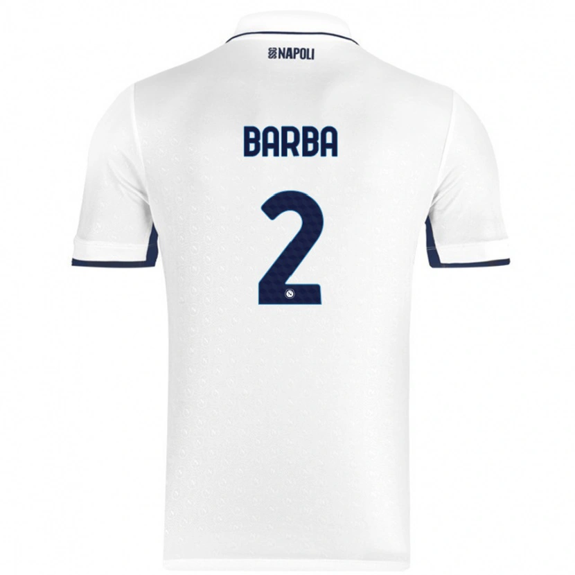 Danxen Uomo Maglia Benedetto Barba #2 Bianco Blu Reale Kit Gara Away 2024/25 Maglietta