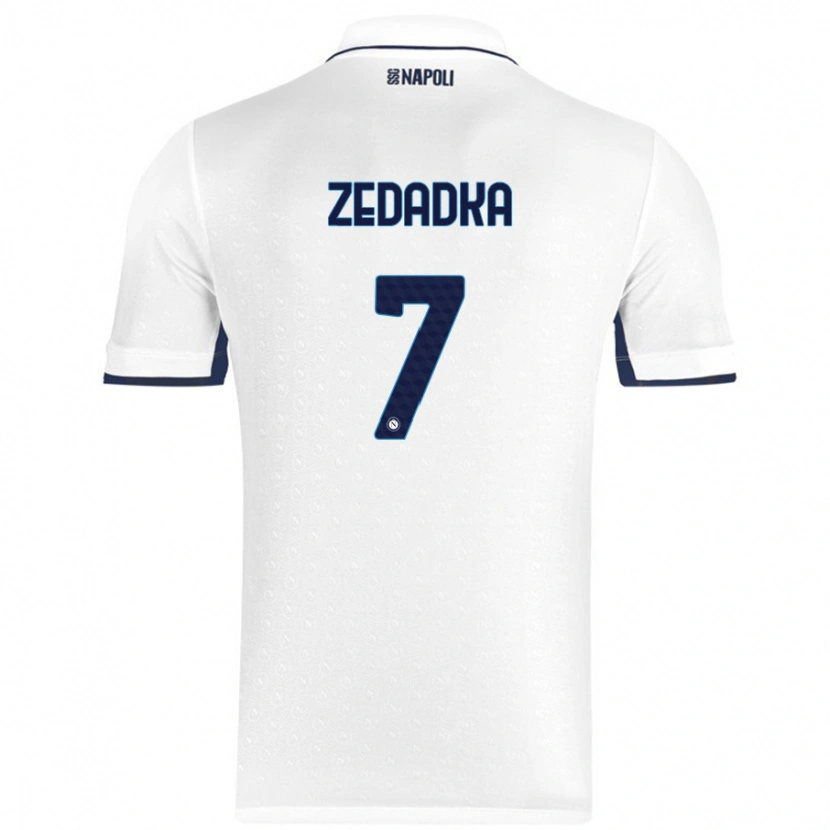 Danxen Uomo Maglia Karim Zedadka #7 Bianco Blu Reale Kit Gara Away 2024/25 Maglietta