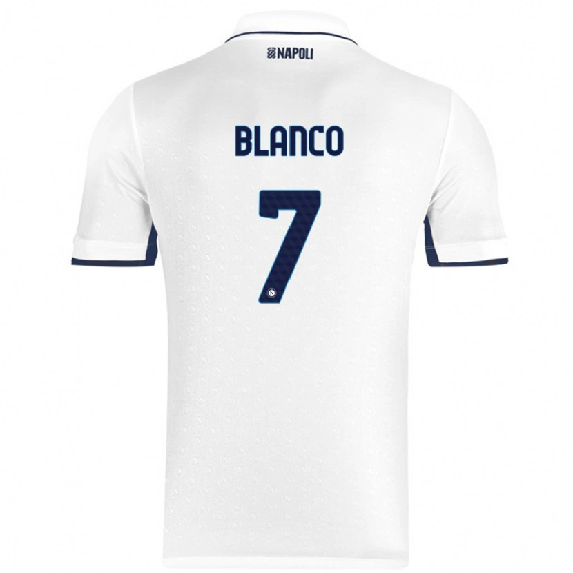 Danxen Uomo Maglia Gimena Blanco #7 Bianco Blu Reale Kit Gara Away 2024/25 Maglietta