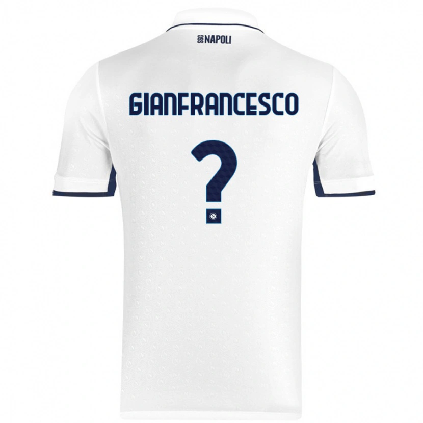 Danxen Uomo Maglia Sergio Gianfrancesco #0 Bianco Blu Reale Kit Gara Away 2024/25 Maglietta