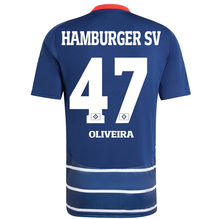 Danxen Uomo Maglia Nicolas Oliveira #47 Blu Scuro Kit Gara Away 2024/25 Maglietta