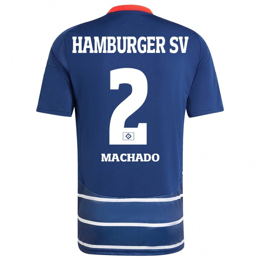 Danxen Uomo Maglia Kilian Machado #2 Blu Scuro Kit Gara Away 2024/25 Maglietta