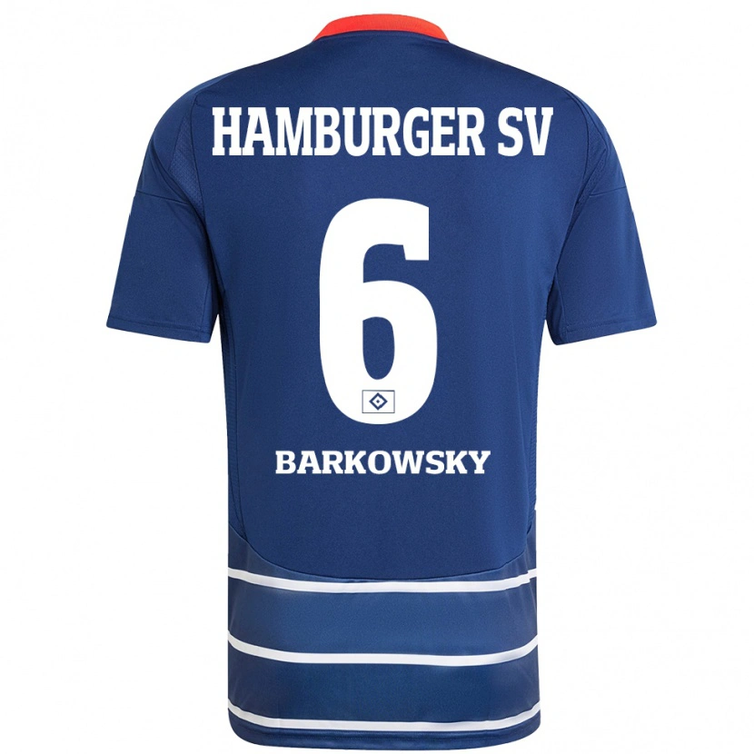 Danxen Uomo Maglia Finn Barkowsky #6 Blu Scuro Kit Gara Away 2024/25 Maglietta