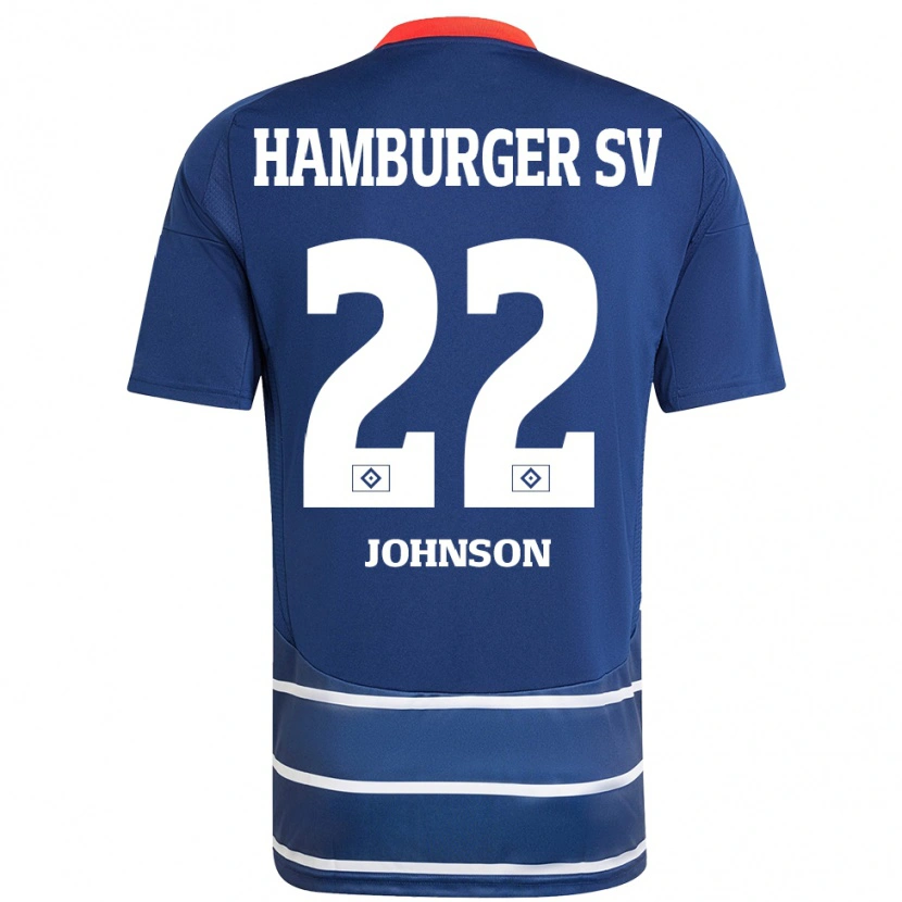 Danxen Uomo Maglia Emmanuel Johnson #22 Blu Scuro Kit Gara Away 2024/25 Maglietta