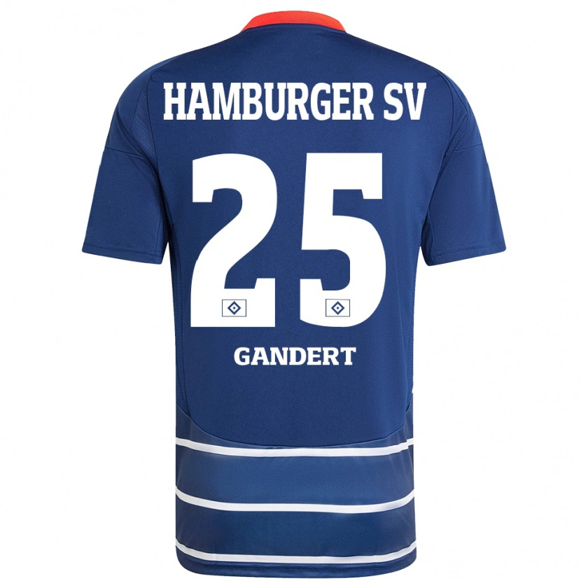 Danxen Uomo Maglia Jeremy Gandert #25 Blu Scuro Kit Gara Away 2024/25 Maglietta