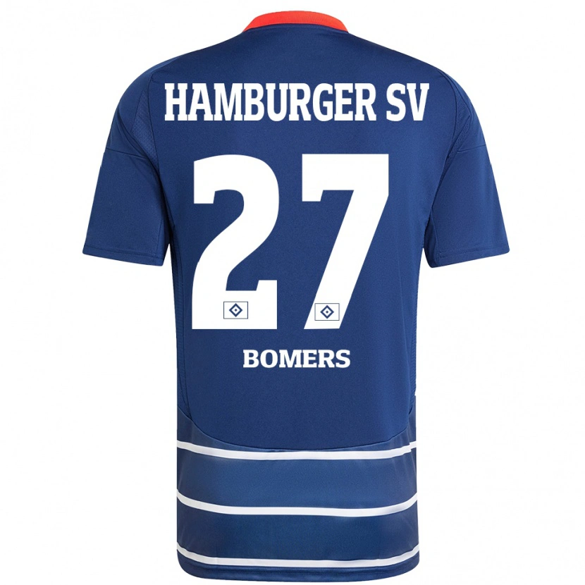 Danxen Uomo Maglia Henrik Bomers #27 Blu Scuro Kit Gara Away 2024/25 Maglietta