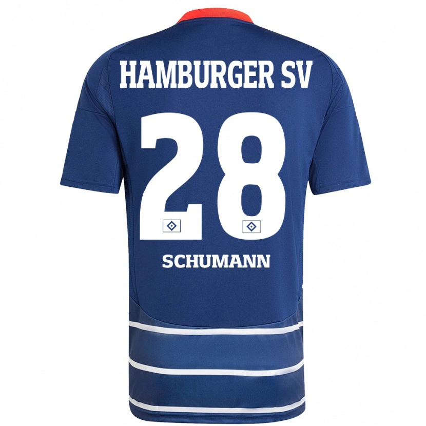 Danxen Uomo Maglia Henri Schümann #28 Blu Scuro Kit Gara Away 2024/25 Maglietta