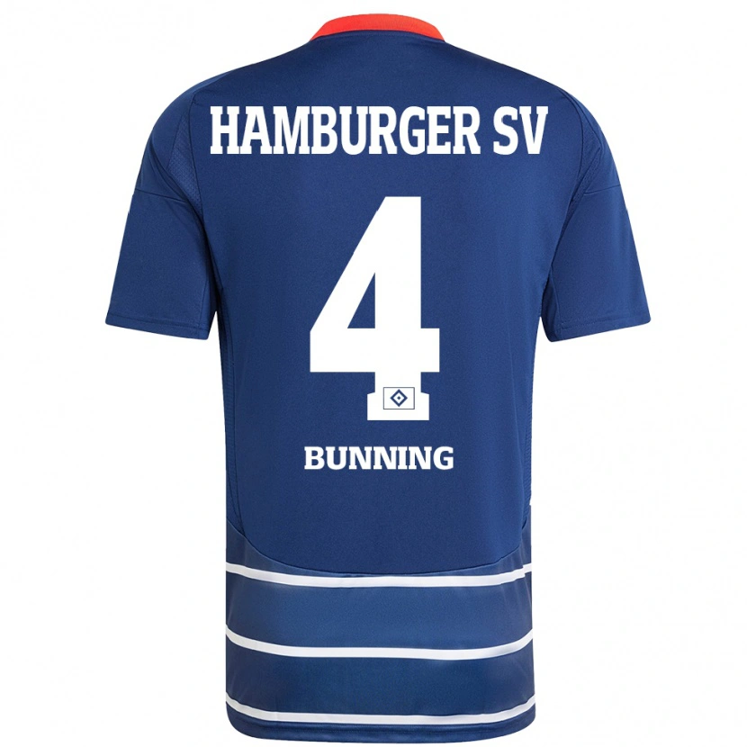 Danxen Uomo Maglia Melina Bünning #4 Blu Scuro Kit Gara Away 2024/25 Maglietta