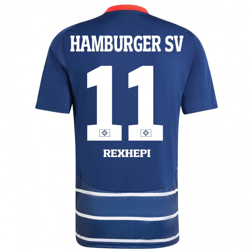 Danxen Uomo Maglia Arlind Rexhepi #11 Blu Scuro Kit Gara Away 2024/25 Maglietta