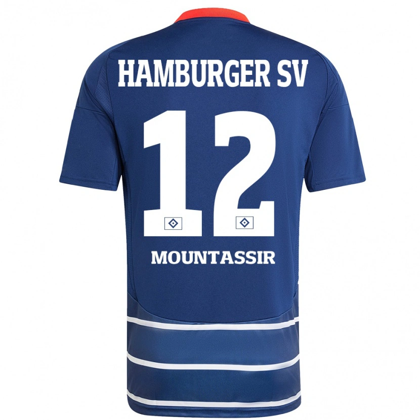 Danxen Uomo Maglia Youssef Mountassir #12 Blu Scuro Kit Gara Away 2024/25 Maglietta