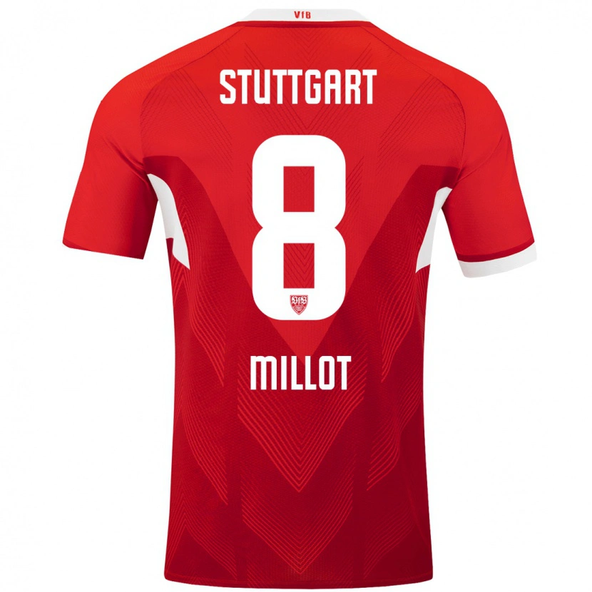 Danxen Uomo Maglia Enzo Millot #8 Rosso Bianco Kit Gara Away 2024/25 Maglietta