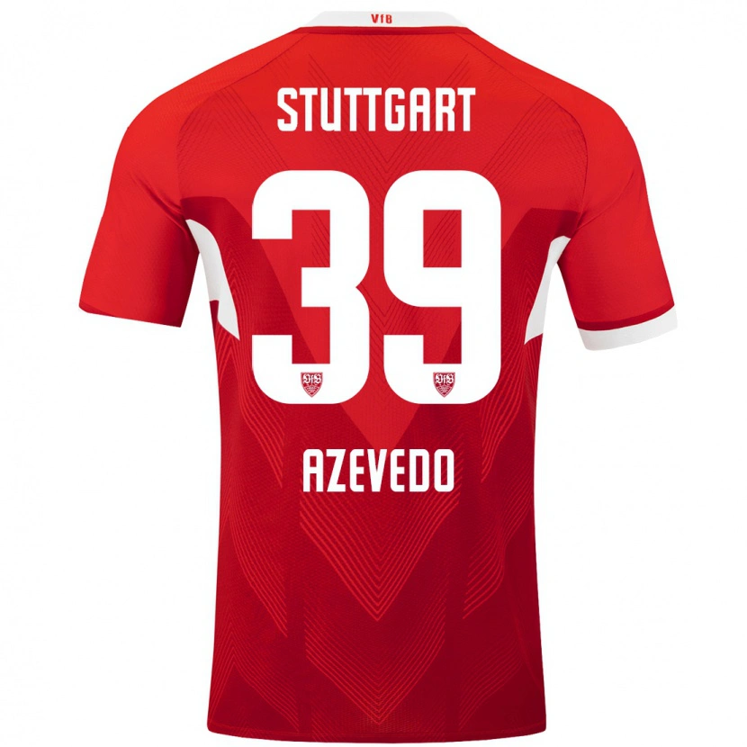 Danxen Uomo Maglia Alexandre Azevedo #39 Rosso Bianco Kit Gara Away 2024/25 Maglietta