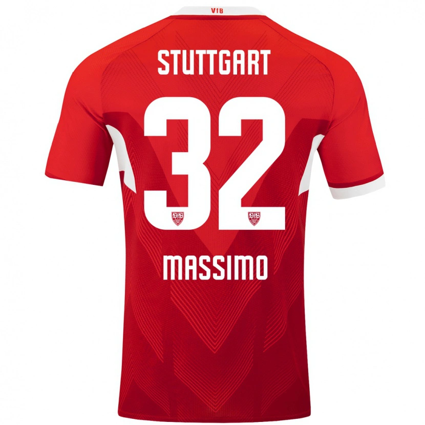 Danxen Uomo Maglia Roberto Massimo #32 Rosso Bianco Kit Gara Away 2024/25 Maglietta