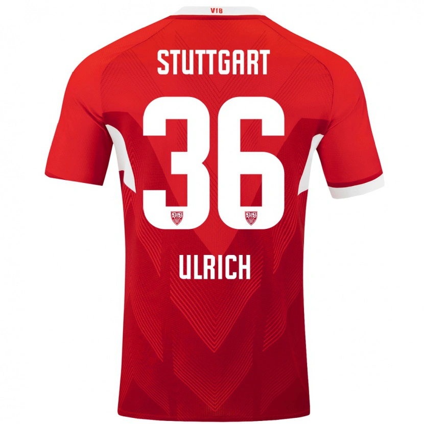 Danxen Uomo Maglia Laurin Ulrich #36 Rosso Bianco Kit Gara Away 2024/25 Maglietta