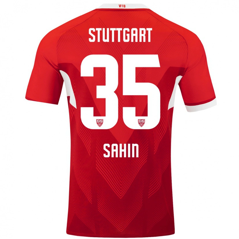 Danxen Uomo Maglia Mehmet Sahin #35 Rosso Bianco Kit Gara Away 2024/25 Maglietta