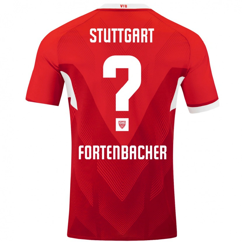 Danxen Uomo Maglia Jannik Fortenbacher #0 Rosso Bianco Kit Gara Away 2024/25 Maglietta
