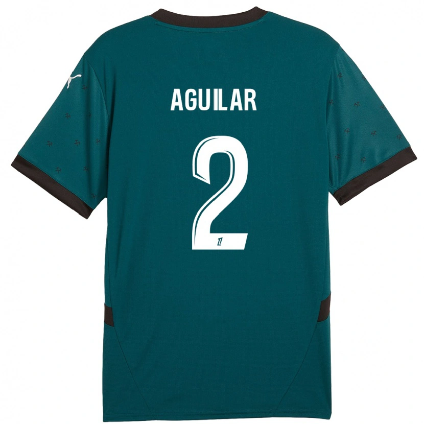 Danxen Uomo Maglia Ruben Aguilar #2 Verde Scuro Kit Gara Away 2024/25 Maglietta